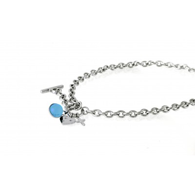 BARIL CHARM NECKLACE AQUA