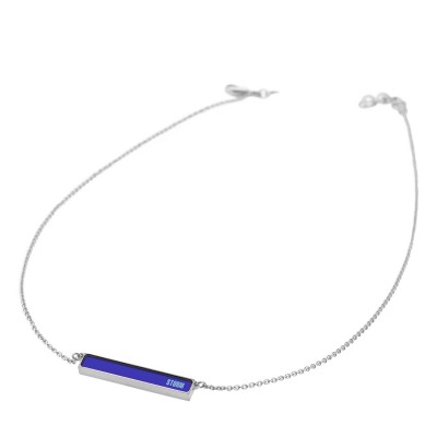 SILICA NECKLACE SILVER BLUE